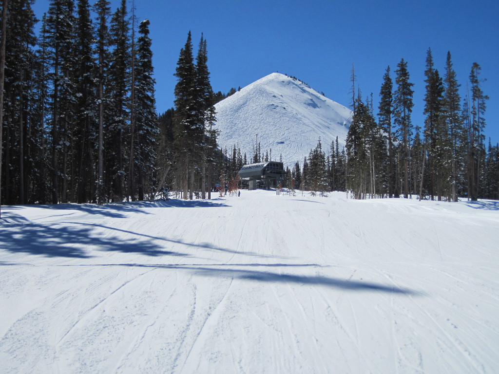 Bald Mountain hiking terrain seen from the Ute Park beginner ski area