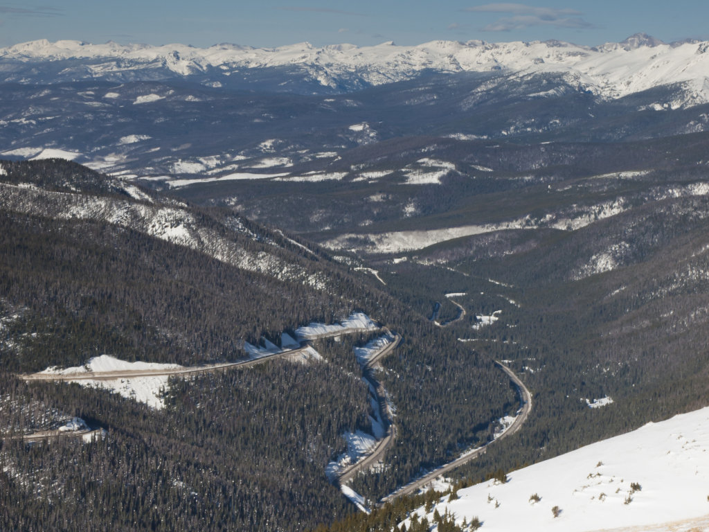 Berthoud Pass aerial drone photo on Continental Divide in Colorado