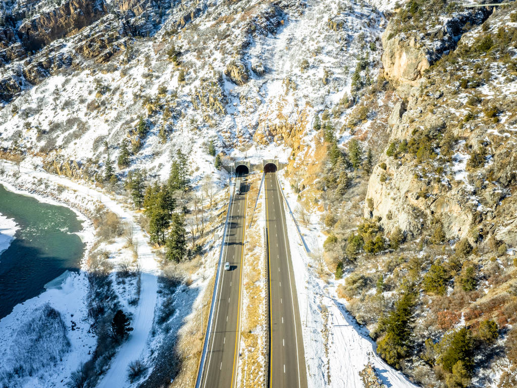 Glenwood Canyon Interstate 70 tunnels called No Name tunnel