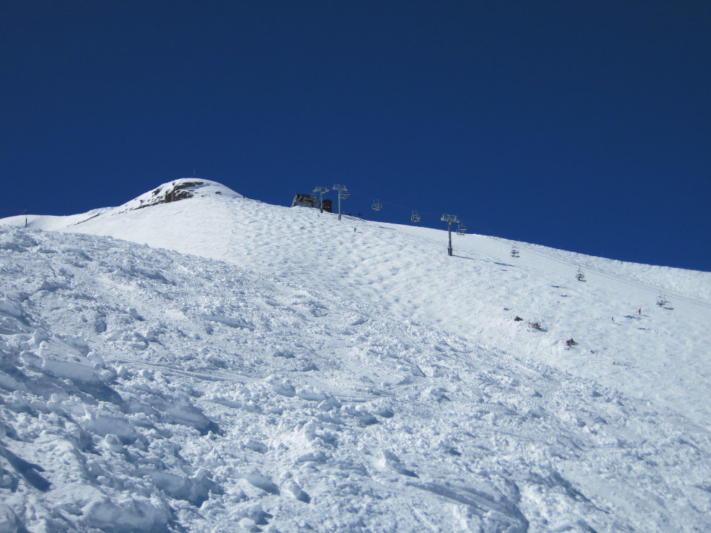 Looking upward in Telluride Revelation Bowl