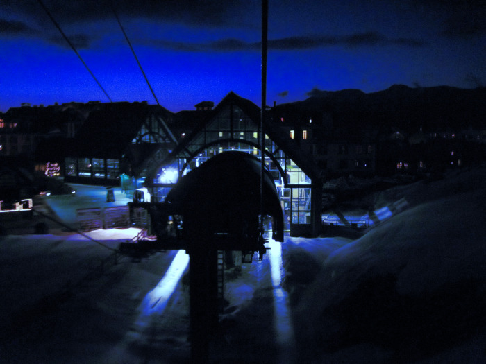 free Telluride gondola station running at night