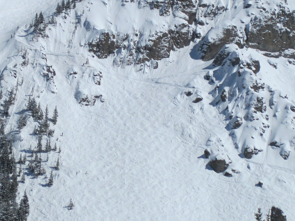 goat path below Chute #1 at Telluride Gold Hill Chutes