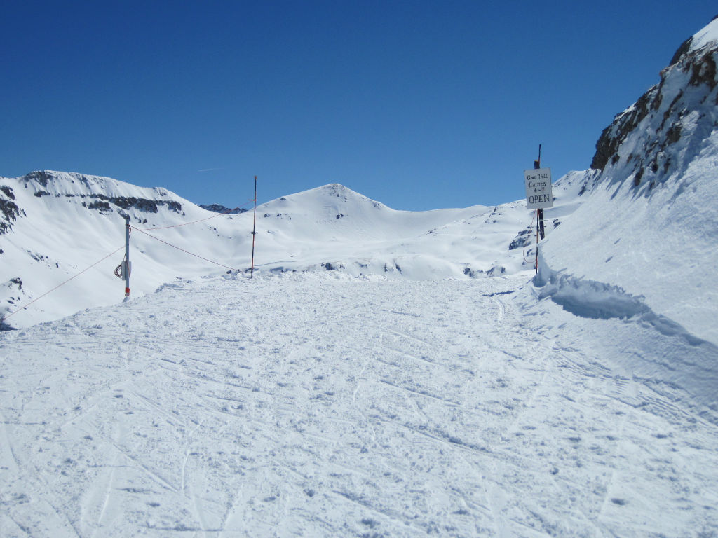 Hiking path to Telluride's Gold Hill Chutes above the Revelation Lift