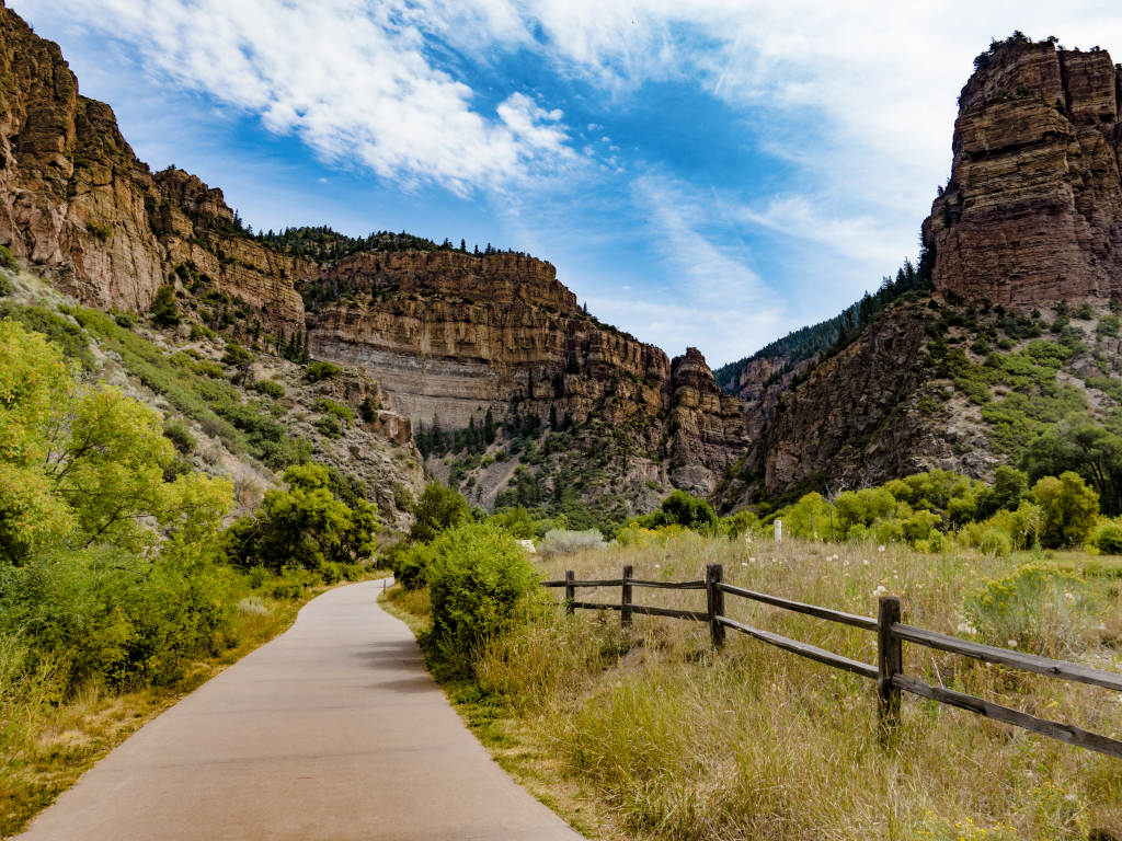 exercise path through Glenwood Canyon in Colorado