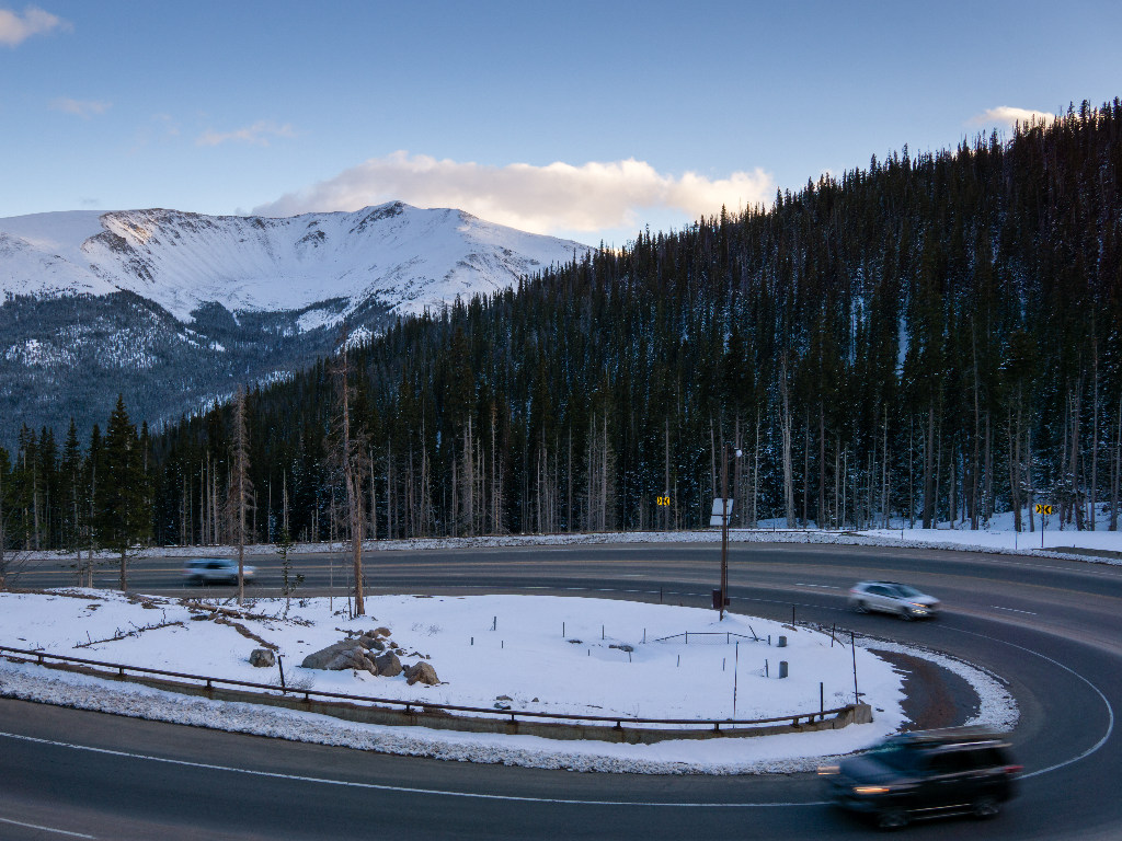 hairpin turn on Berthoud Pass, Colorado