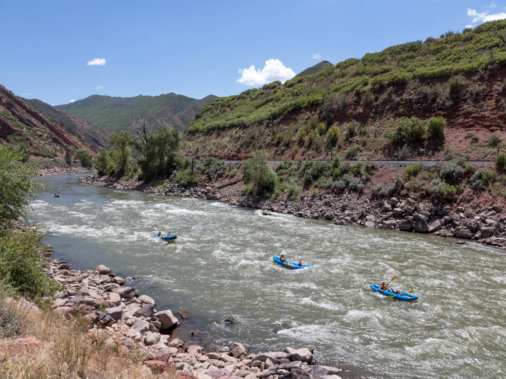 Rafting on Colorado River near Glenwood Springs, Colorado