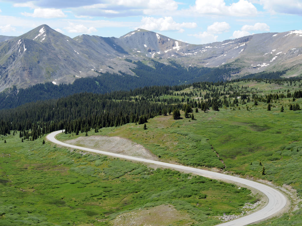 Cottonwood Pass on the Continental Divide in Colorado during summer season