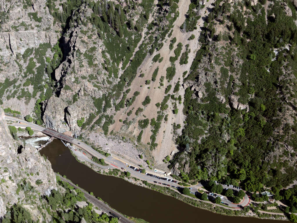 aerial view of Hanging Lake rest area off of Interstate 70