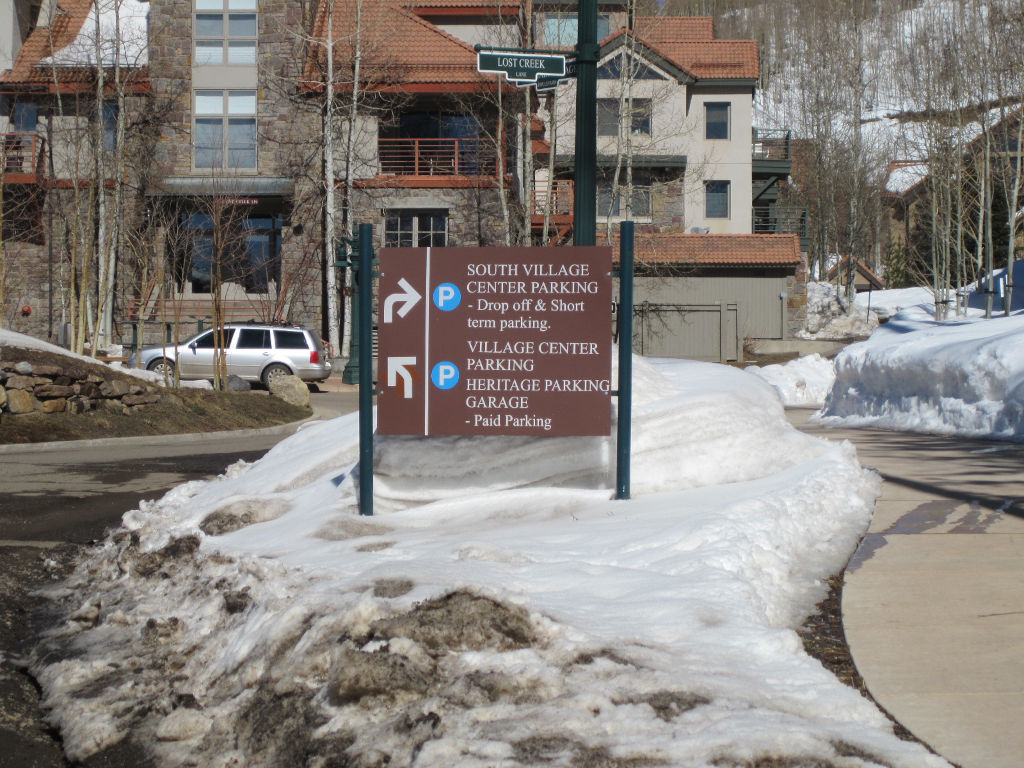 parking signs in Mountain Village, Telluride, Colorado