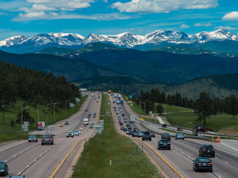 Interstate 70 Colorado Freeway Sign Shaped 3M Reflective Sticker Road Trip Travel Rave Co Denver Rocky Mountains