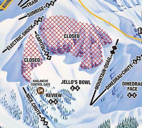 Jello's Bowl trail map at Telluride Ski Resort