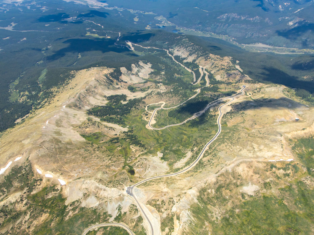 aerial view of Cottonwood Pass in Colorado during summer season