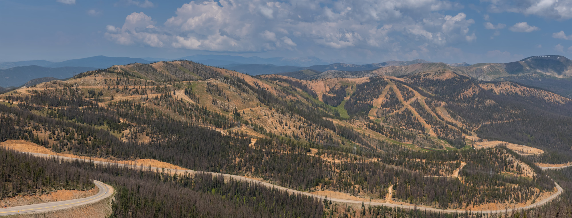 Monarch Pass panorama in summer including Monarch Mountain