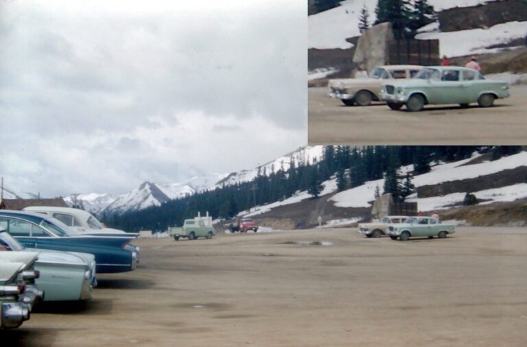 back of the Berthoud Pass Continental Divide sign in 1961