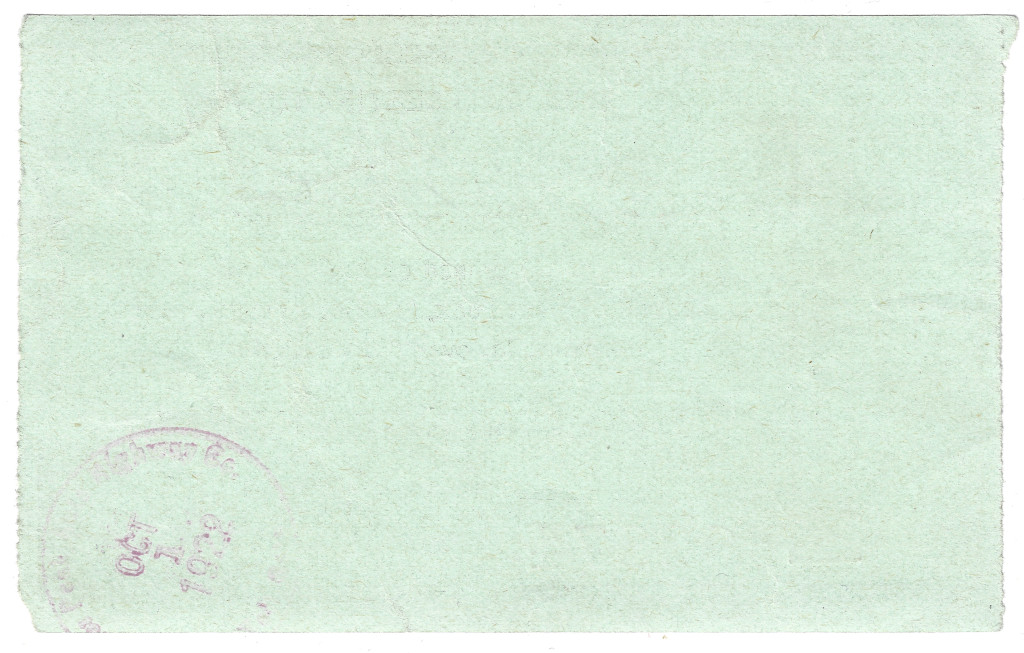 1922 Pikes Peak Auto Highway Souvenir Toll Ticket PIK-93874 backside