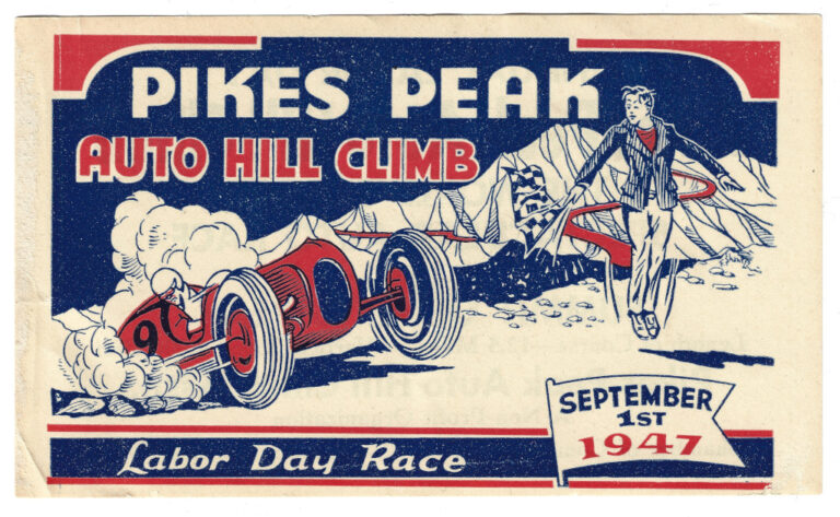 1200 DPI scan of the 1947 Pikes Peak Hill Climb ticket pair PIK-SP47