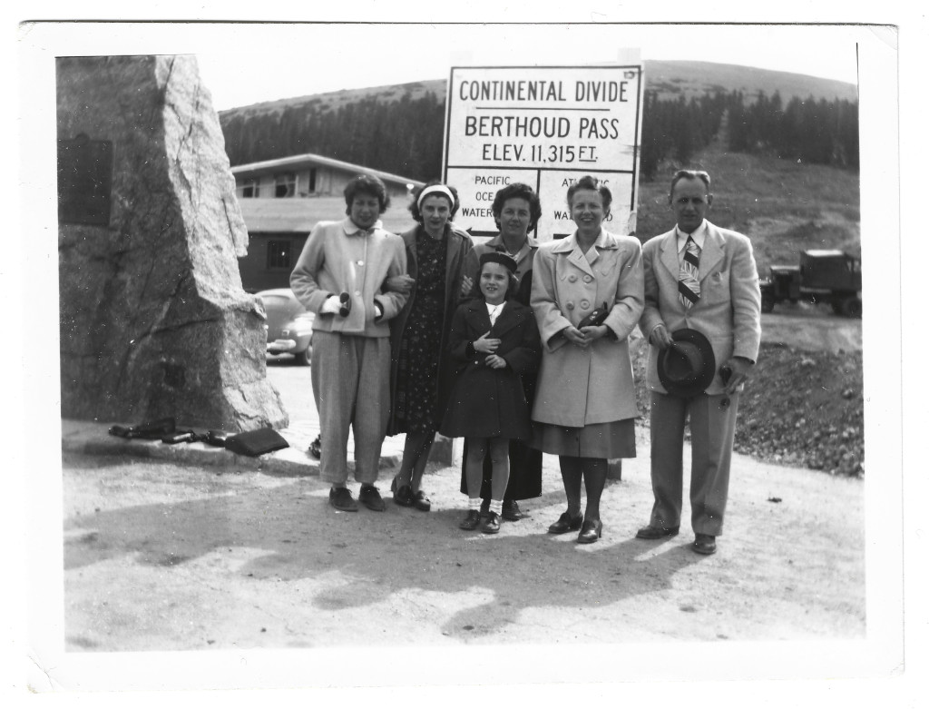 full scan of 1948 Berthoud Pass Continental Divide sign photograph CB-A20E1