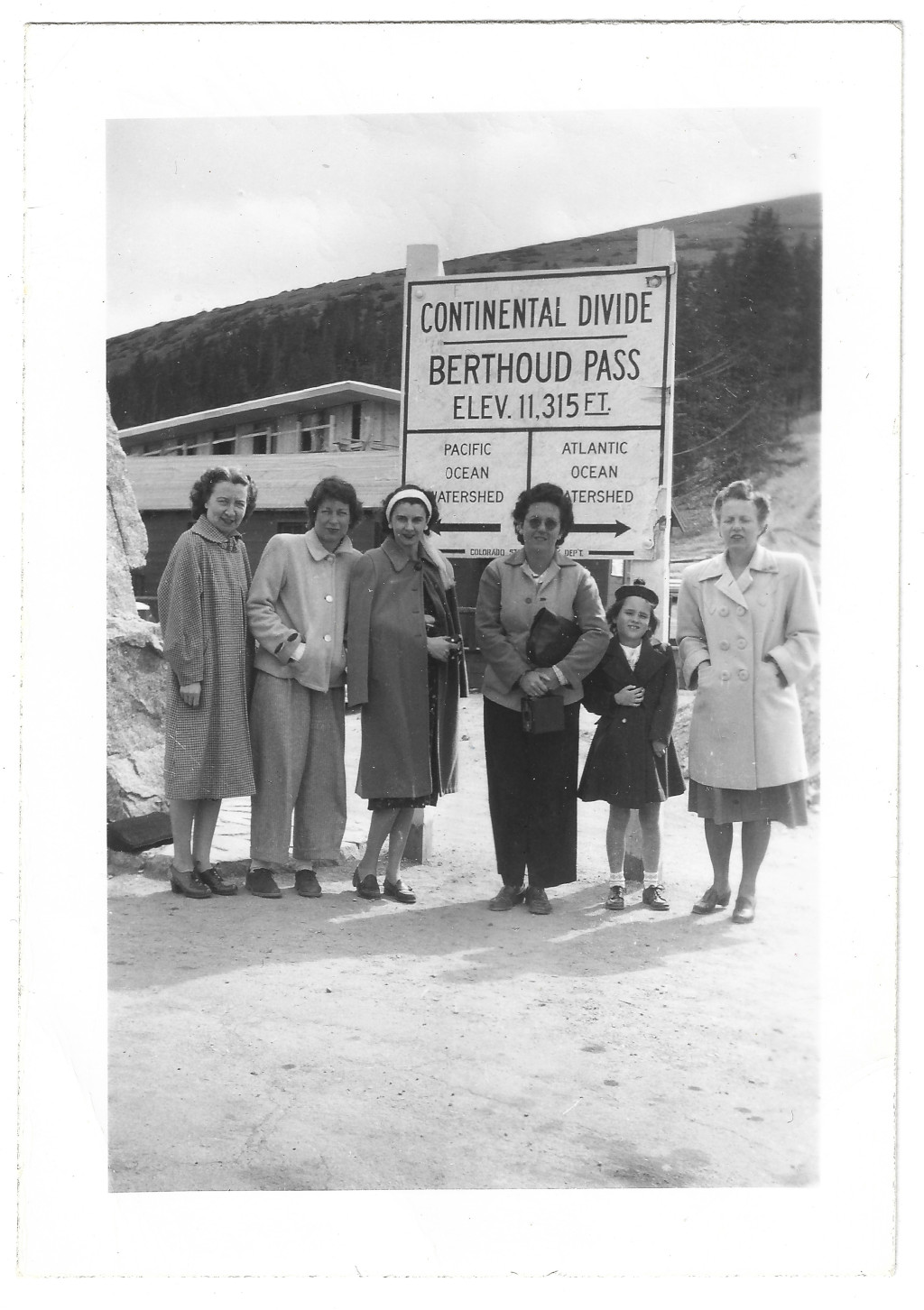 1948 Berthoud Pass Continental Divide sign photograph CB-A20E2