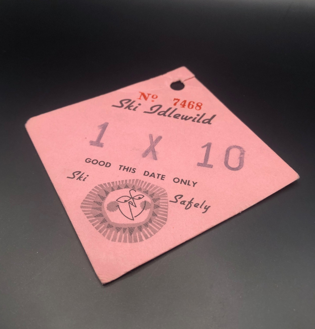 Ski Idlewild Lift Ticket CLT-7468 on black background