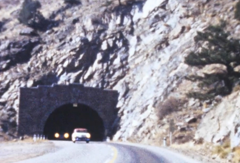 screenshot from 1950s 8mm film showing Clear Creek Canyon