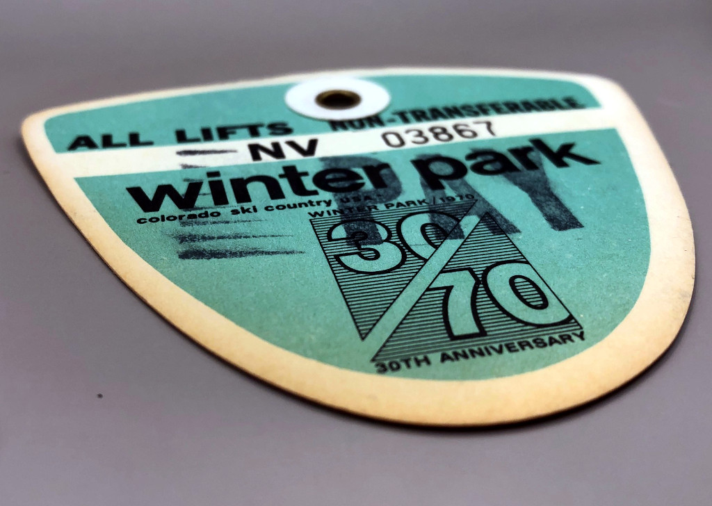 aqua green 1970 Winter Park Colorado lift tickets