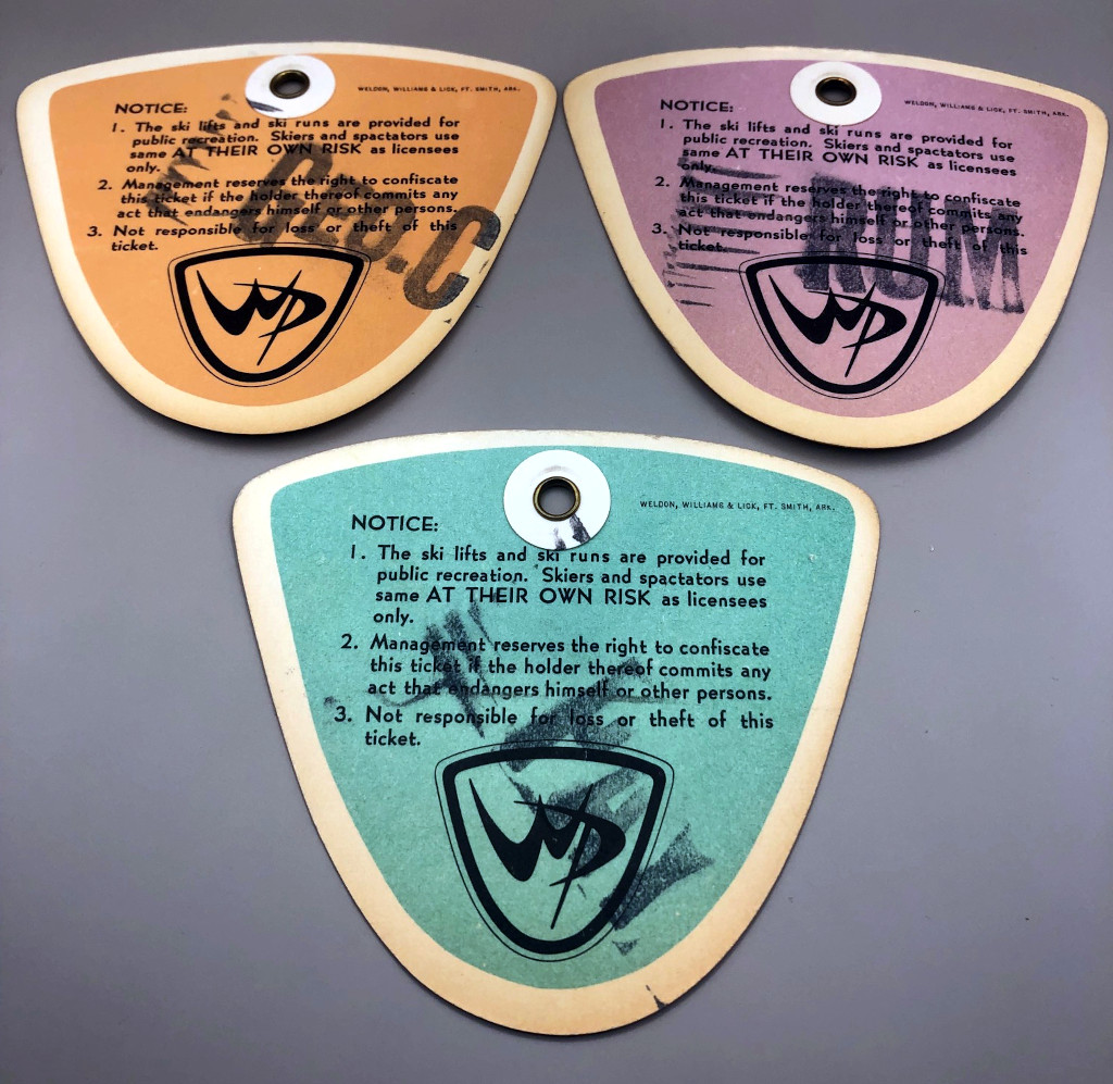 1970 Winter Park Colorado lift tickets backsides