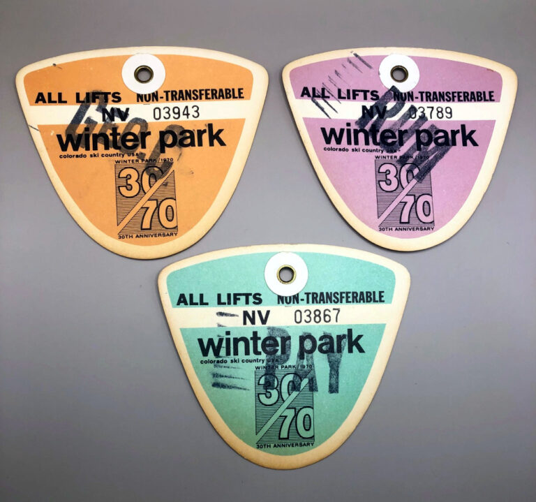 1970 Winter Park Colorado 30th anniversary ski resort lift tickets