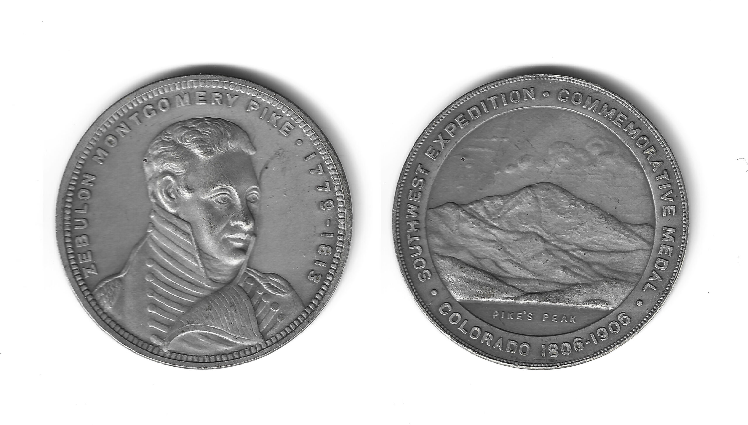 HK-336 Zebulon Pike Southwest Expedition Medals front and back