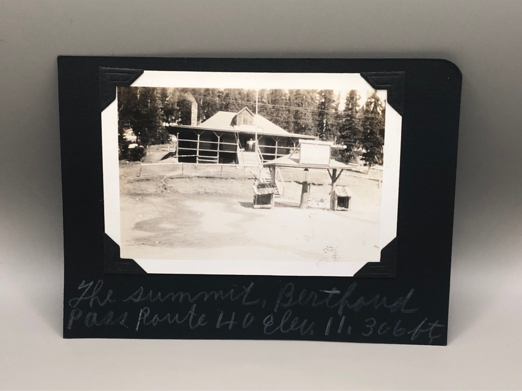 1935 Berthoud Pass Inn photograph CB-35BK mounted on album paper