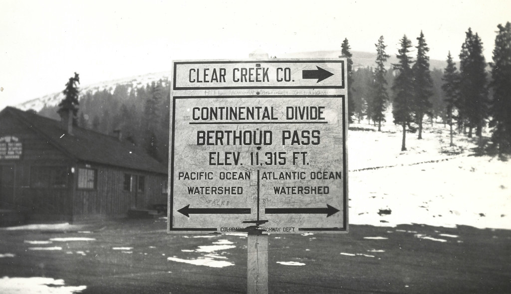 featured version of 1940 Berthoud Pass Continental Divide Sign Photograph CB-405