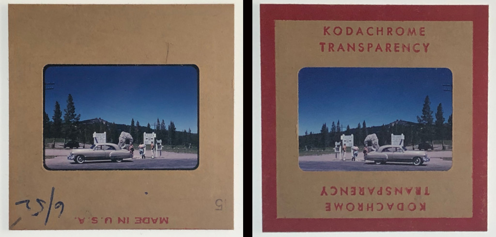 front and backsides of Rabbit Ears Pass Kodachrome Slide CRA-525