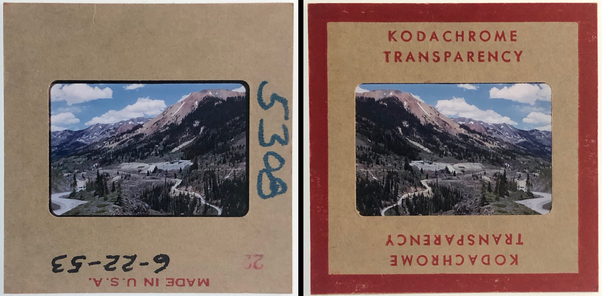 1953 Million Dollar Highway Slide CRE-5308 front and back