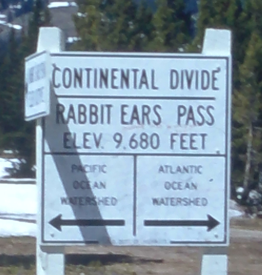 1954 Rabbit Ears Pass Continental Divide Sign Kodachrome Slide CRA-184 sign only