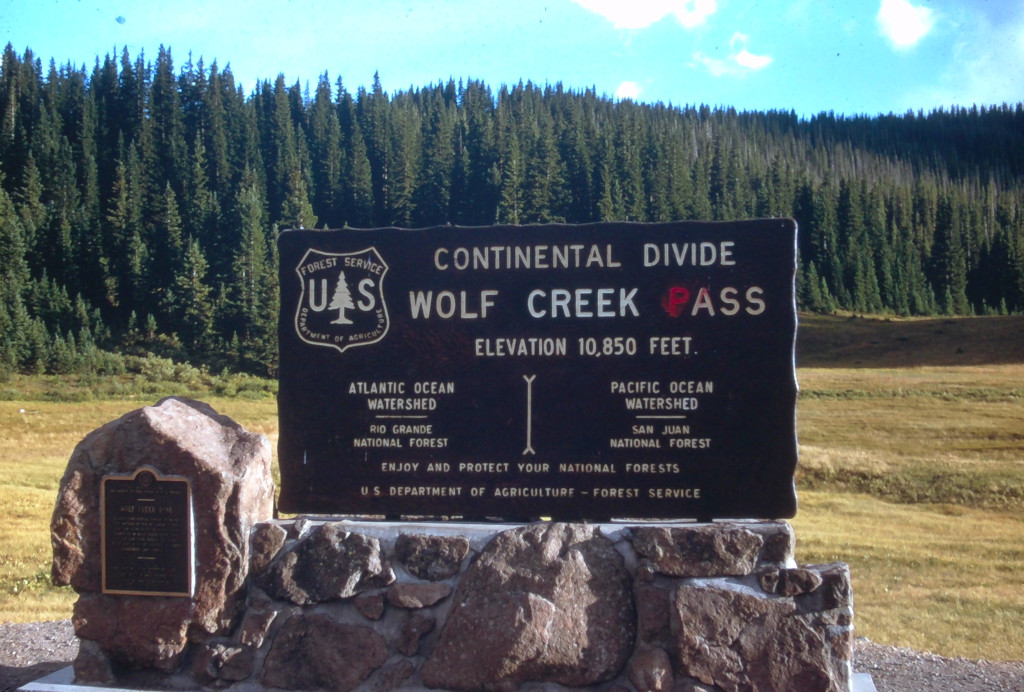 1968 Wolf Creek Pass Continental Divide Sign Kodachrome Slide 2