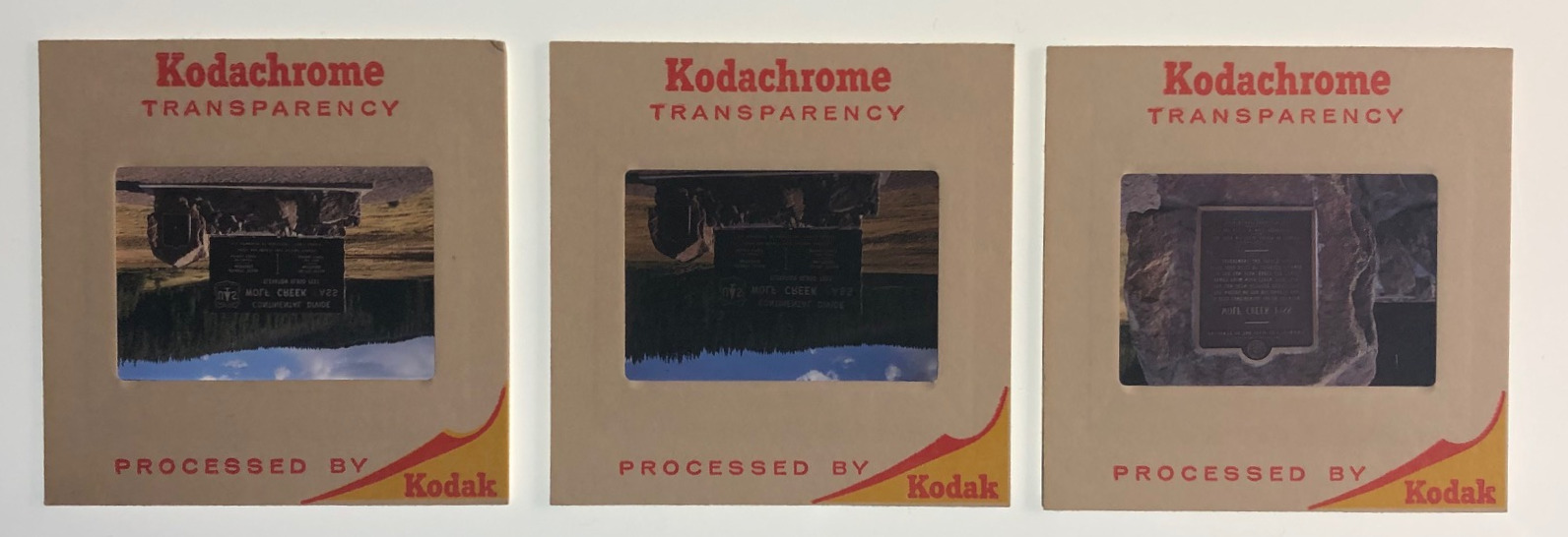 1968 Wolf Creek Pass Continental Divide Sign Kodachrome Slide Lot CWO-68P4 back of slides