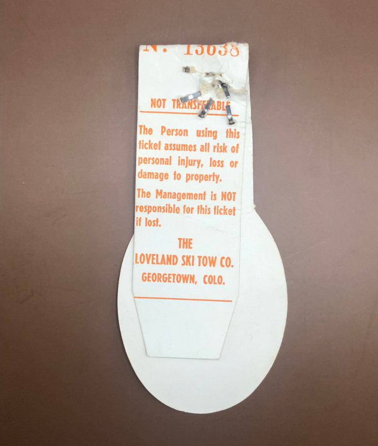 1950s Loveland Ski Area Lift Ticket CLT-G04 back