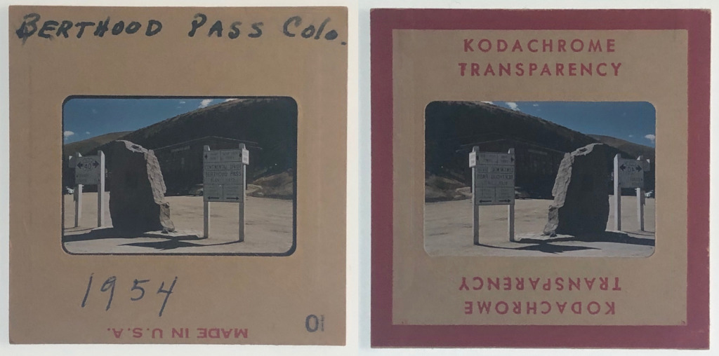 1954 Continental Divide sign slide CB-5410 front and back